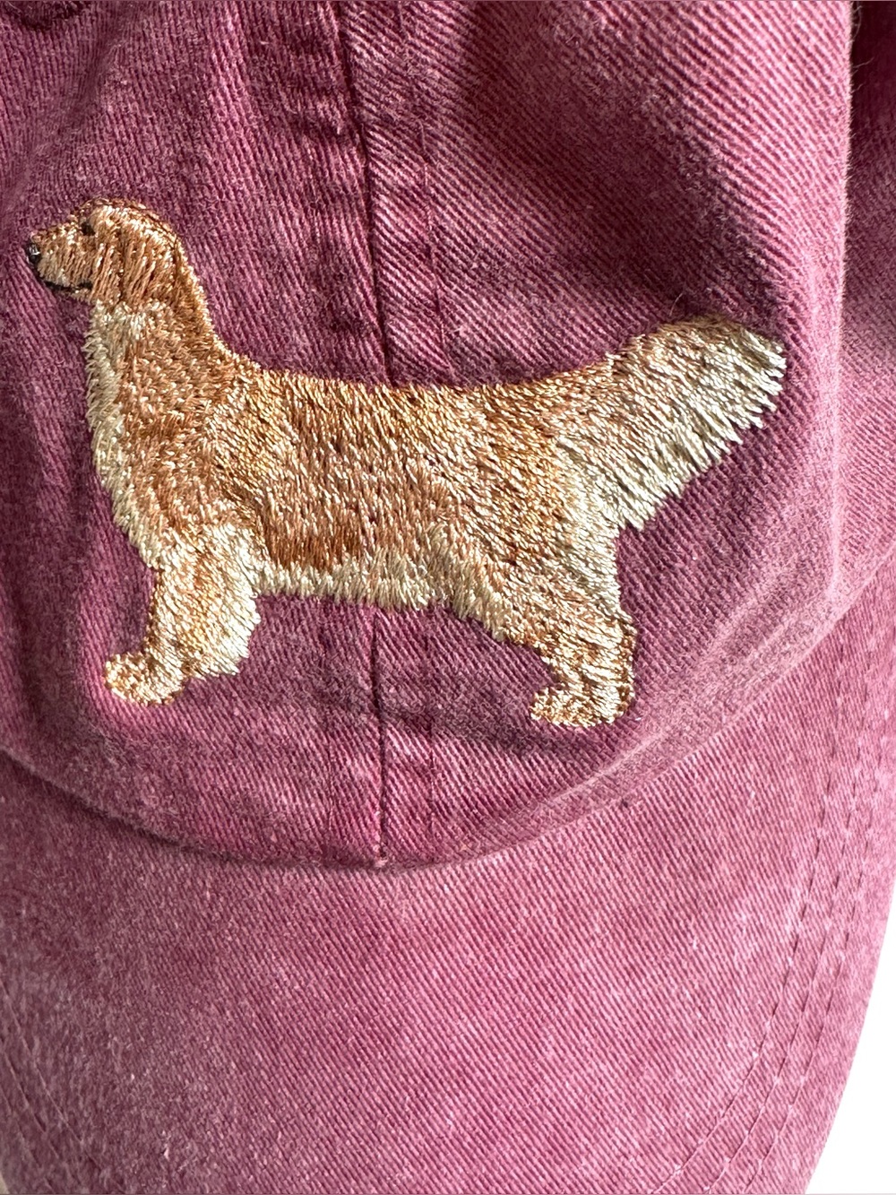 Adams Distressed Maroon Red Golden Retriever Dog Embroidered Baseball Cap Hat - Picture 6 of 7